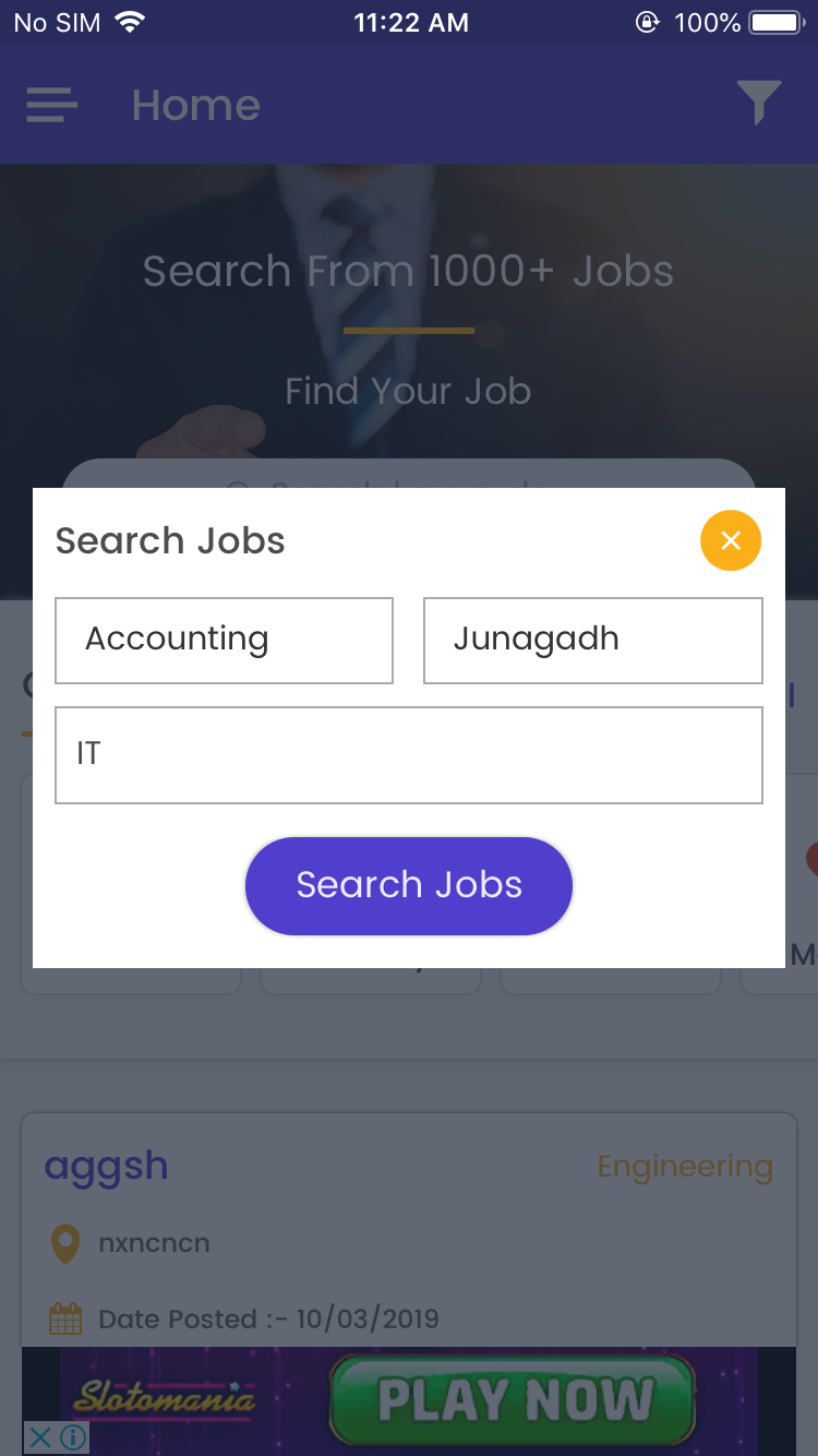 iOS Jobs App (Job Seeker, Job Provider, Naukri, Shine, Indeed, Resume